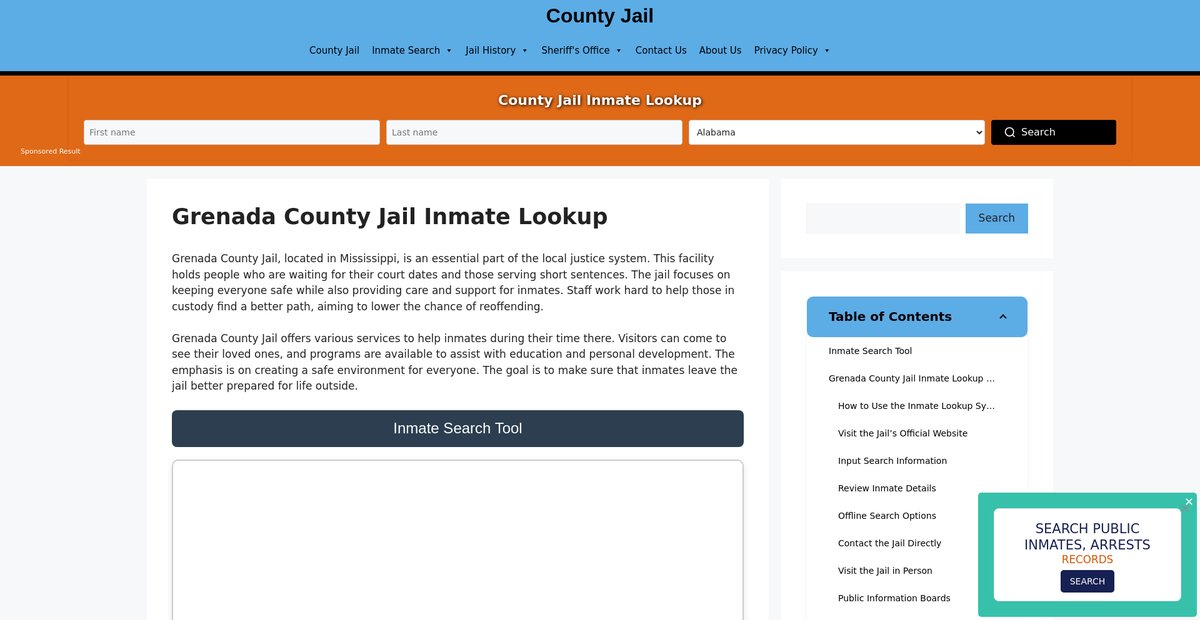 Preview of grenada.countyjail.org