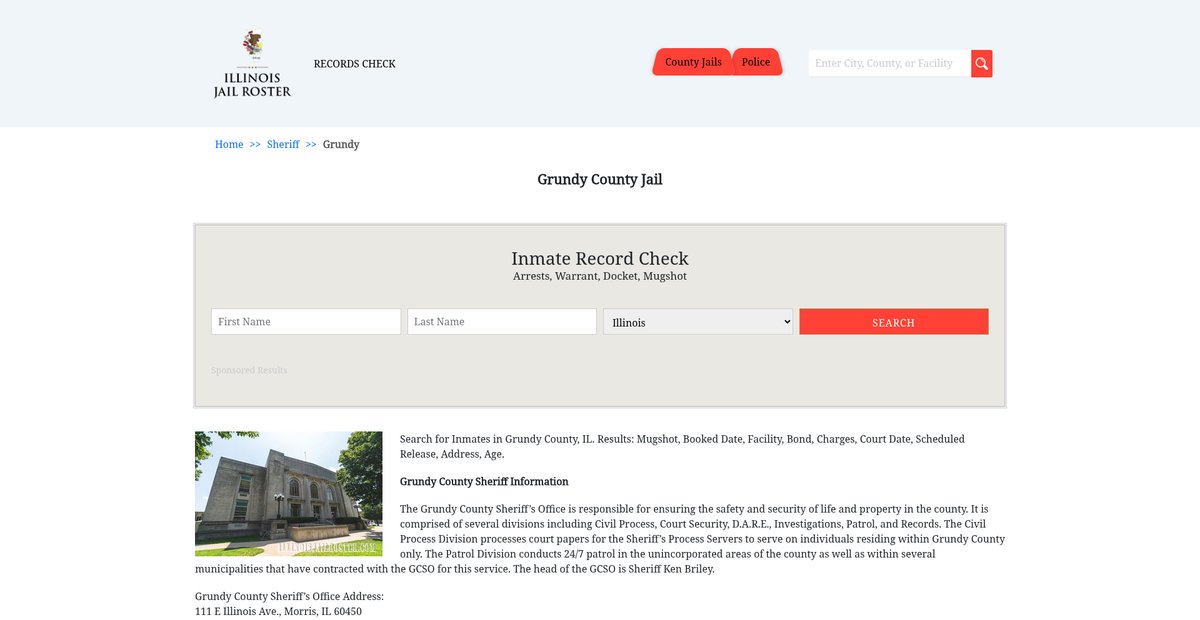 Preview of illinoisjailroster.com