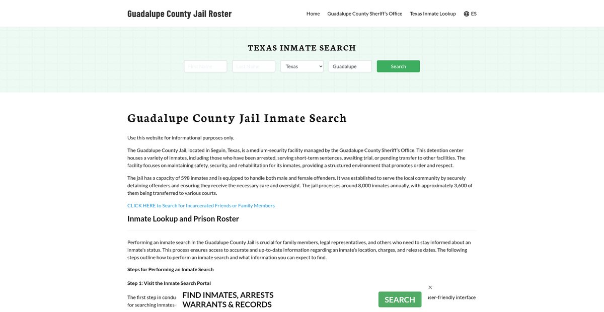 Preview of guadalupecountyjail.org