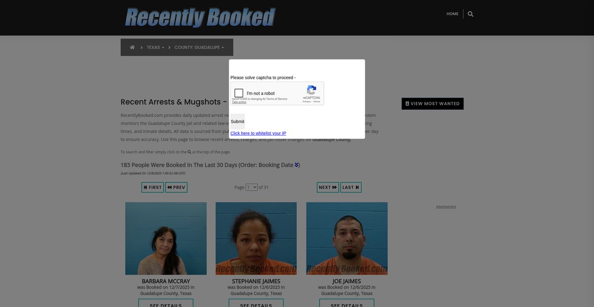 Preview of recentlybooked.com