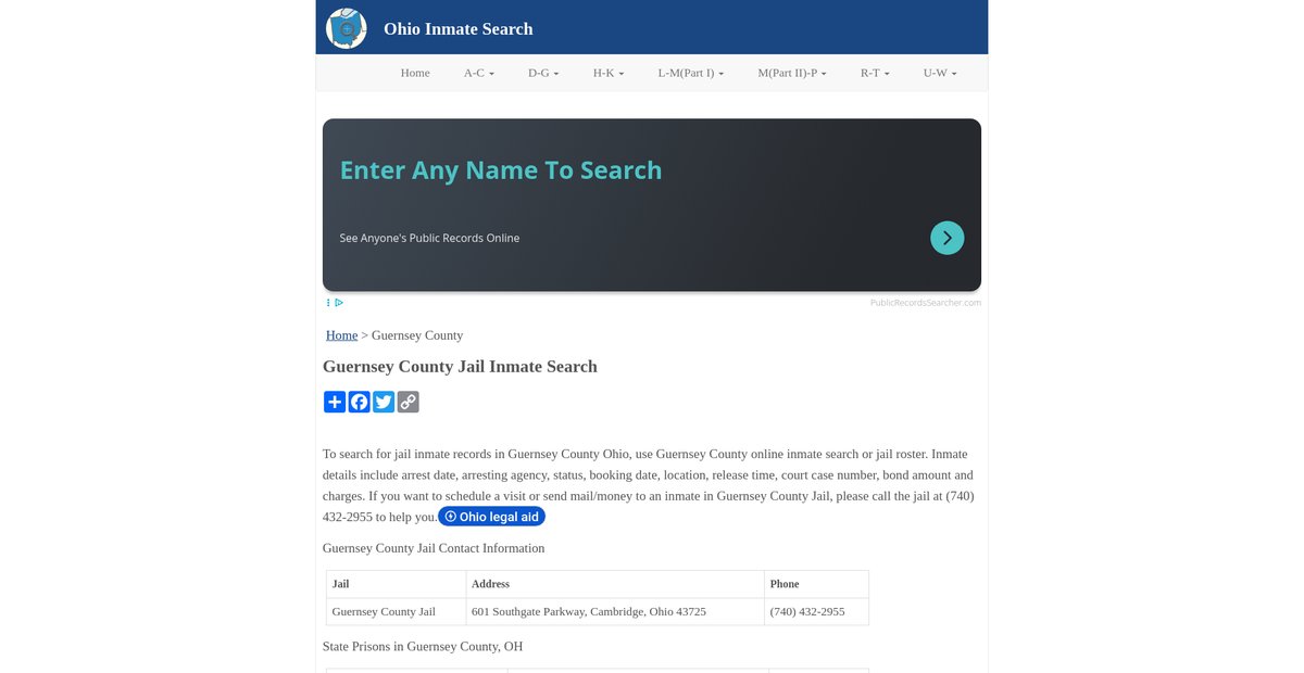 Preview of inmatesearchoh.org