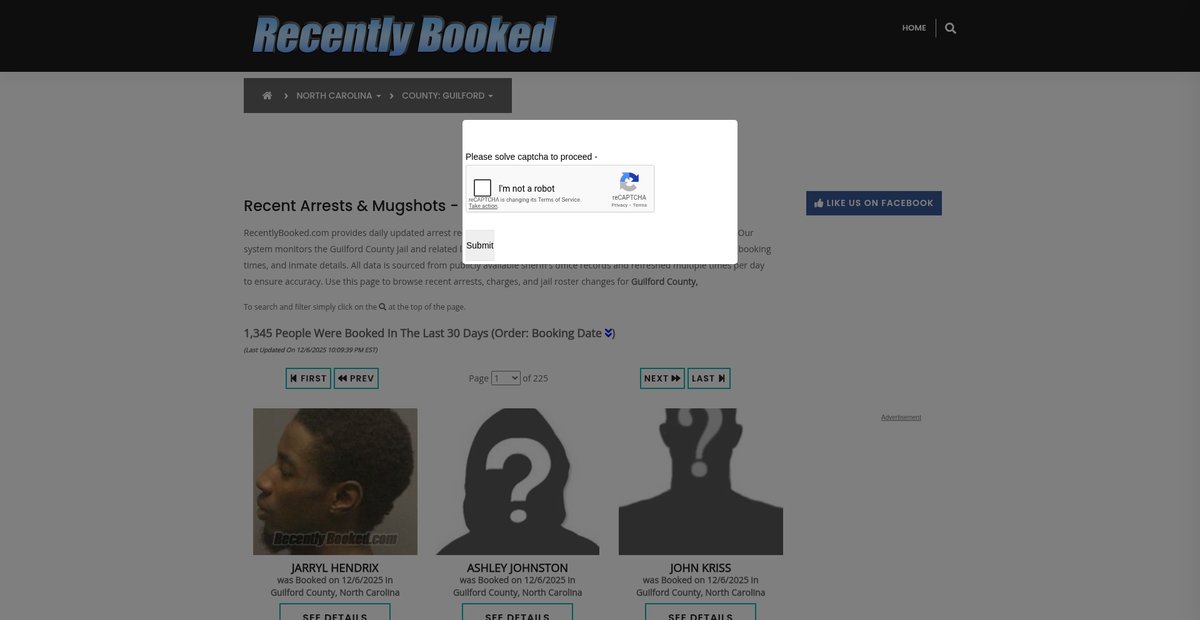 Preview of recentlybooked.com