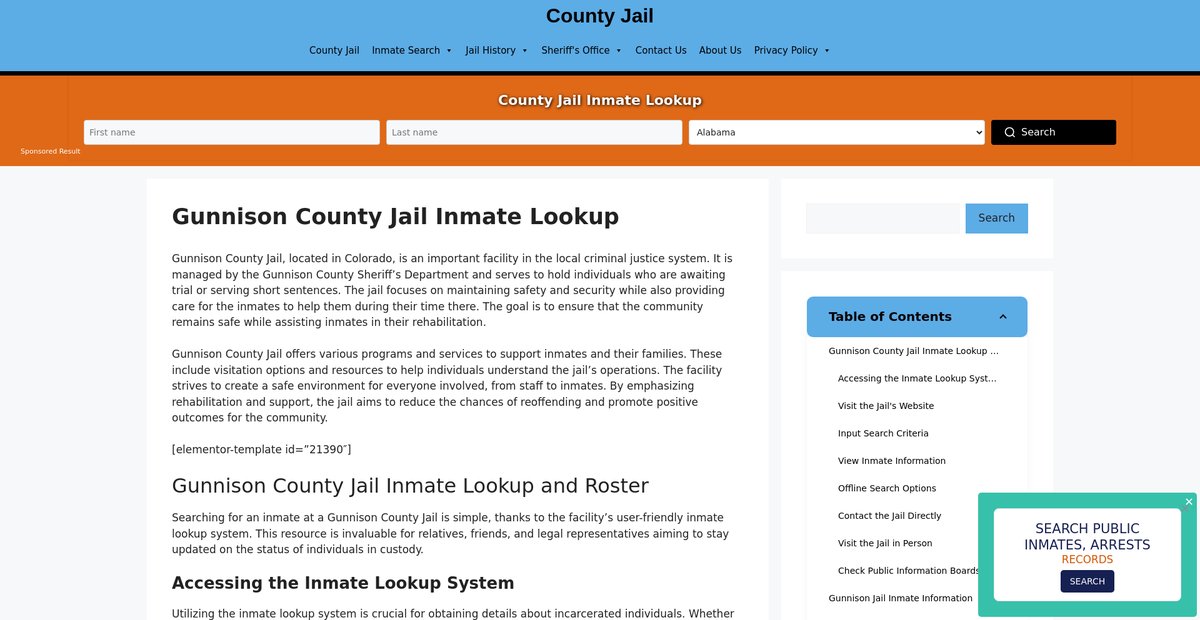 Preview of gunnison.countyjail.org