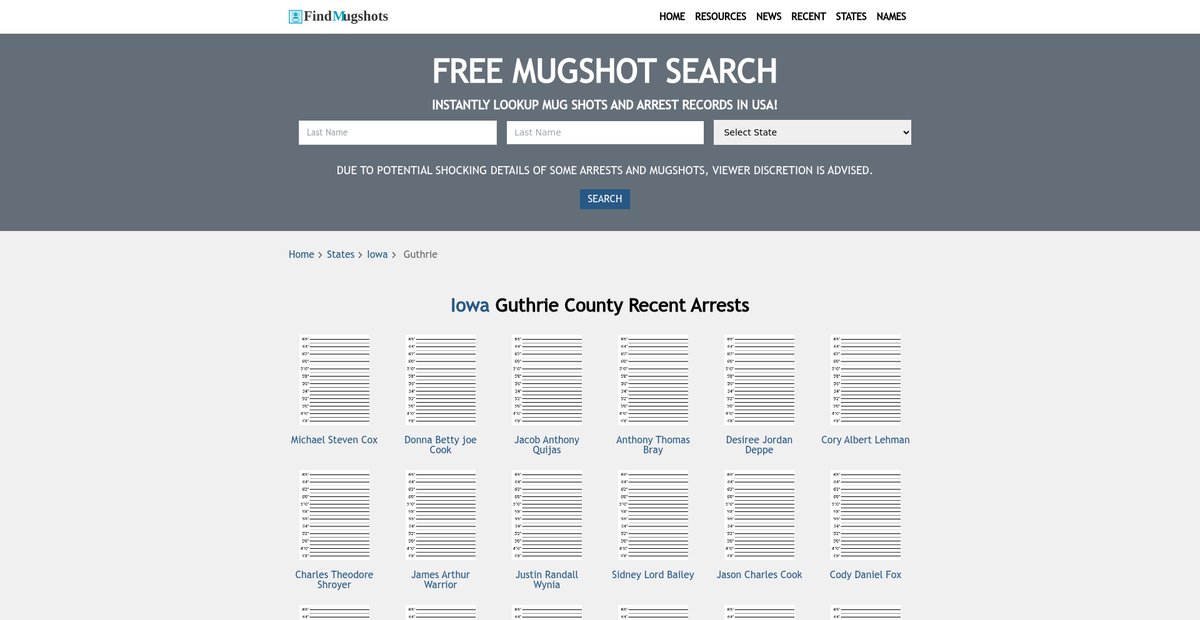 Preview of findmugshots.com
