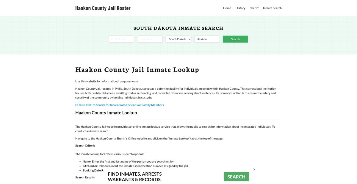 Preview of haakoncountyjail.org