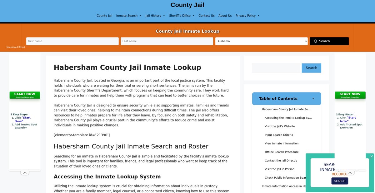 Preview of habersham.countyjail.org