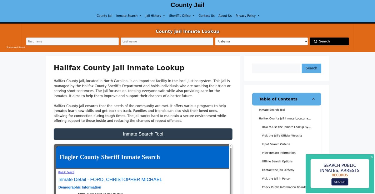 Preview of halifax.countyjail.org