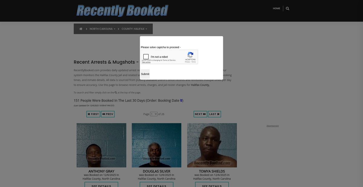Preview of recentlybooked.com