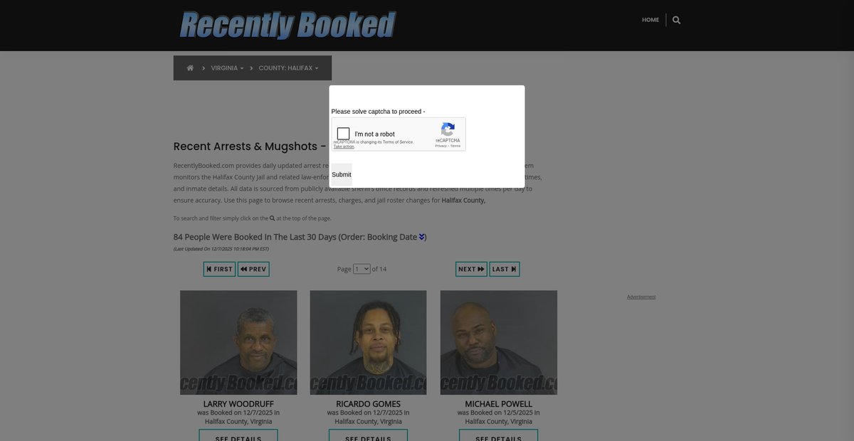 Preview of recentlybooked.com