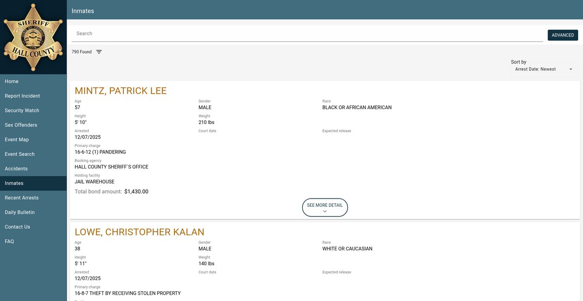 Preview of hallcounty.policetocitizen.com