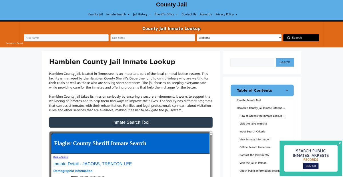 Preview of hamblen.countyjail.org