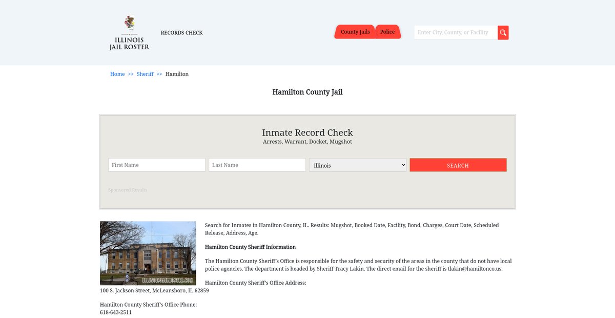 Preview of illinoisjailroster.com