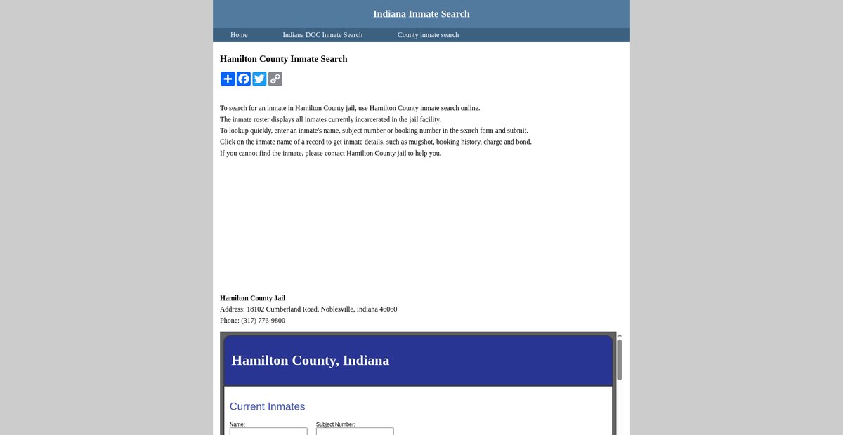 Preview of inmatesearchindiana.org