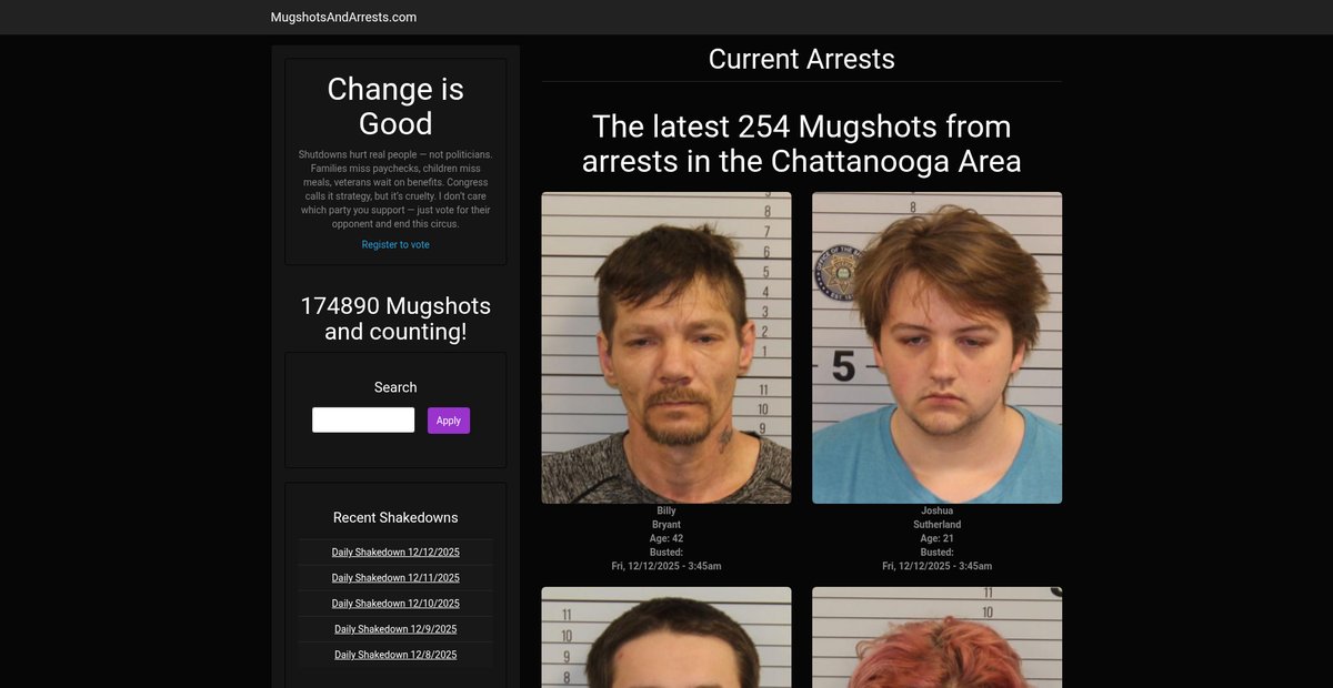 Preview of mugshotsandarrests.com