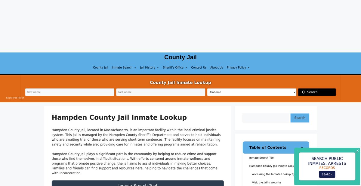 Preview of hampden.countyjail.org