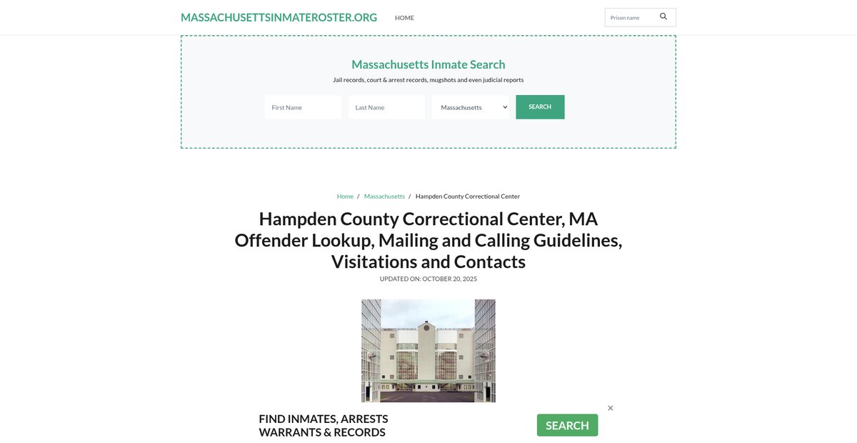 Preview of massachusettsinmateroster.org