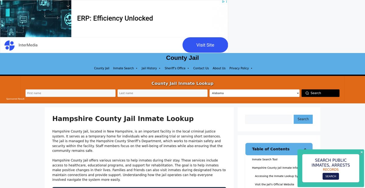 Preview of hampshire.countyjail.org