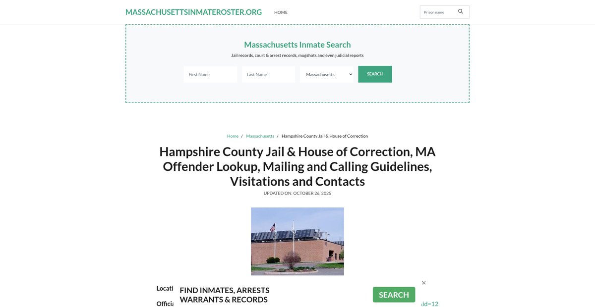 Preview of massachusettsinmateroster.org