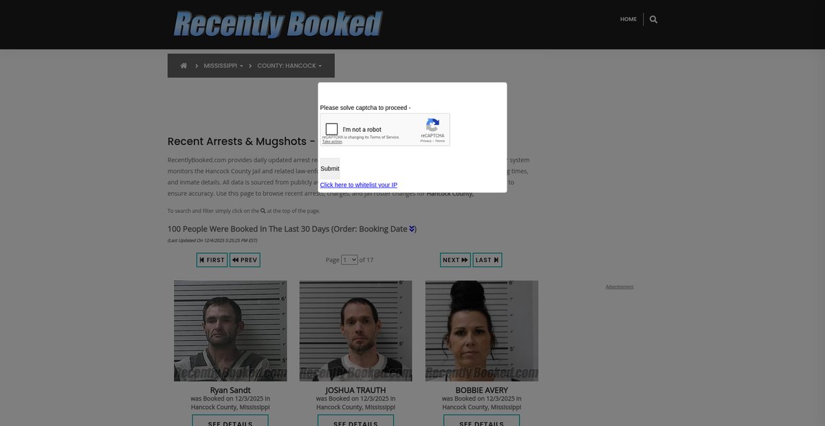 Preview of recentlybooked.com