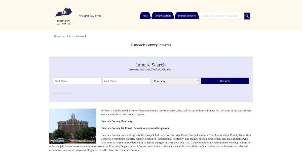Preview of kentuckyjailroster.com