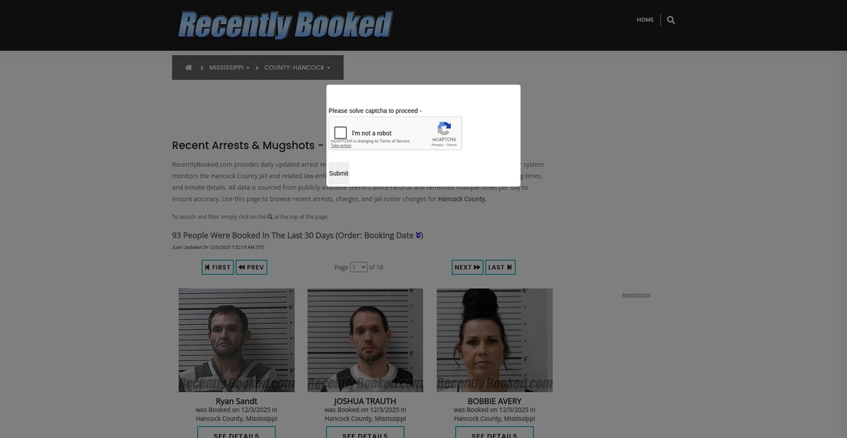 Preview of recentlybooked.com