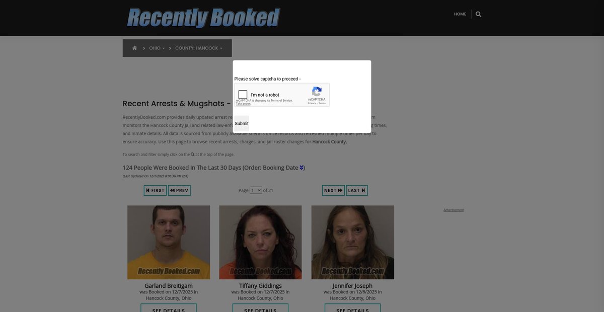 Preview of recentlybooked.com