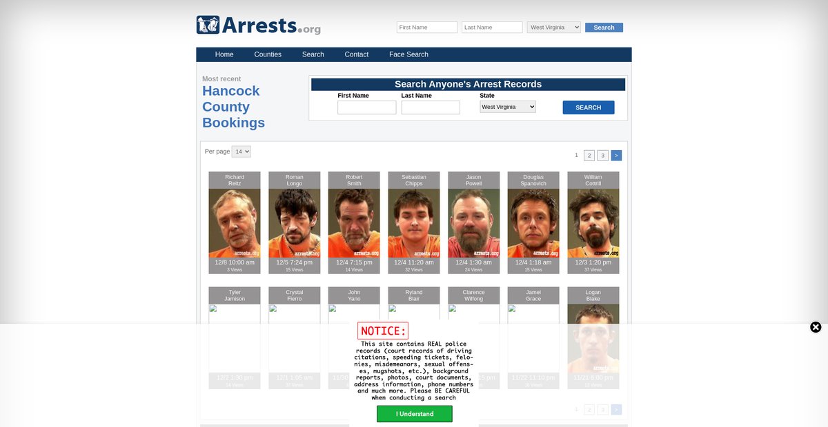 Preview of westvirginia.arrests.org