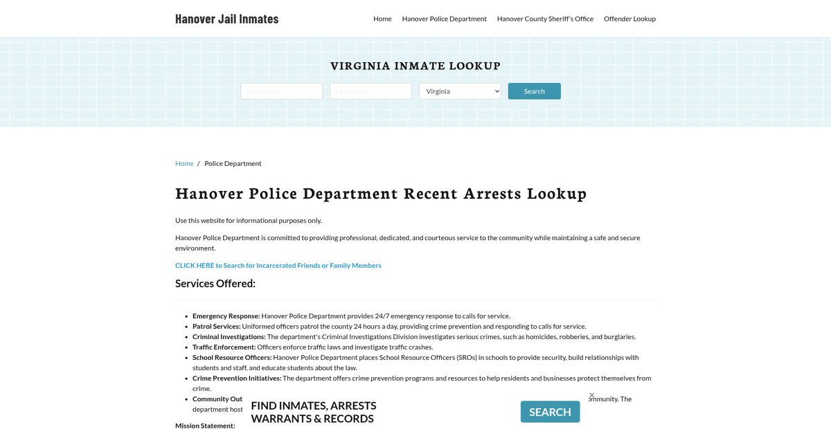 Preview of hanoverjail.org