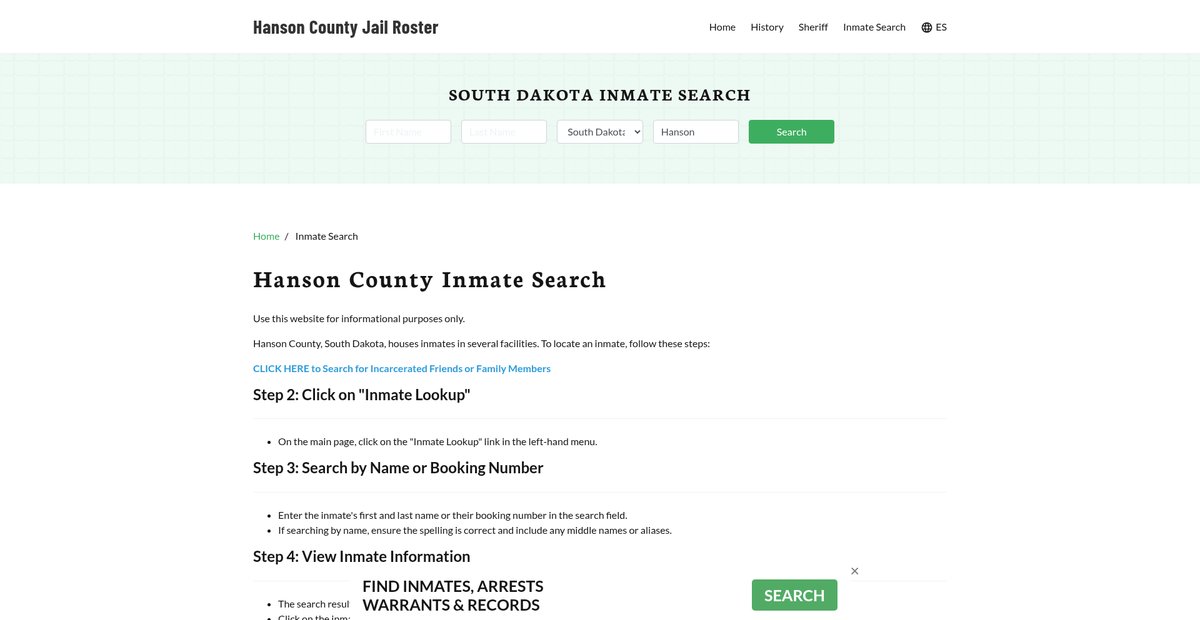 Preview of hansoncountyjail.org