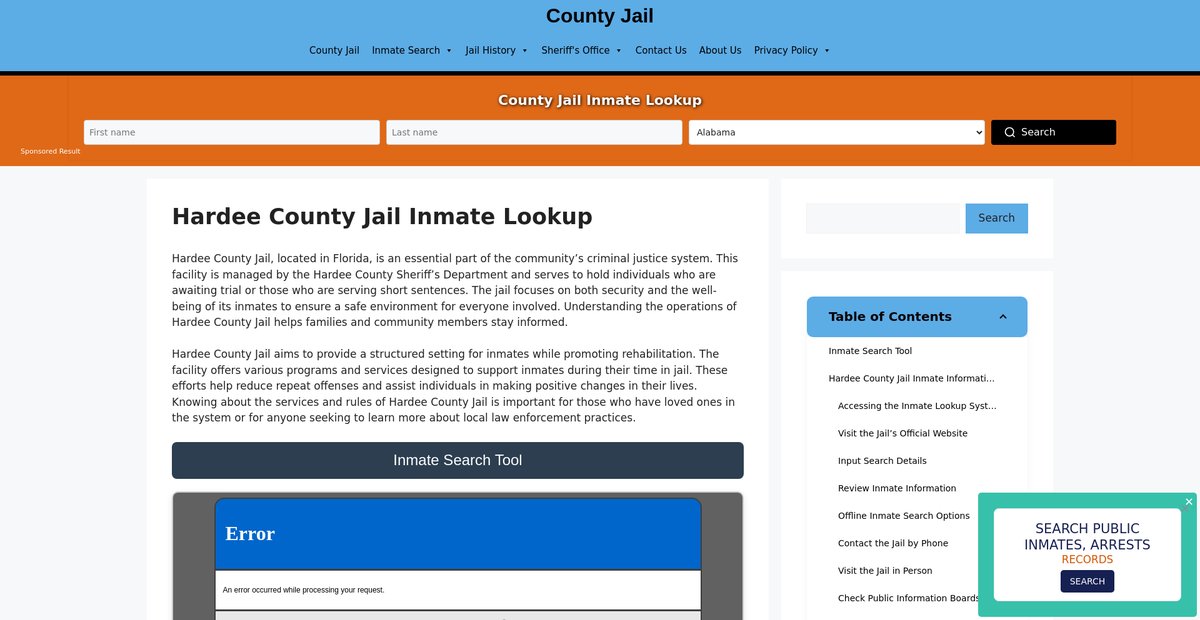 Preview of hardee.countyjail.org