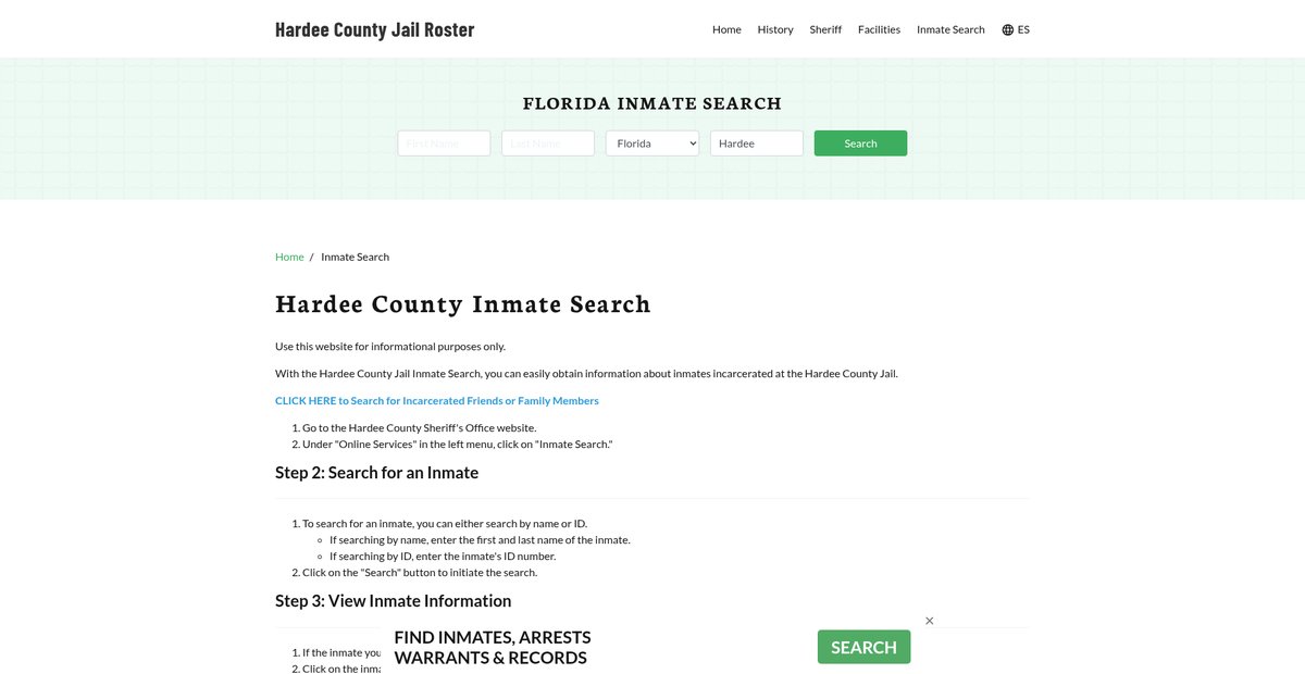 Preview of hardeecountyjail.org