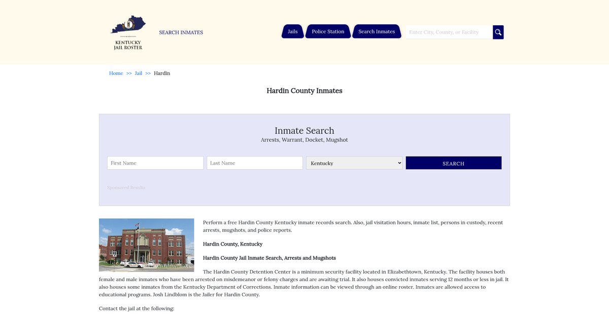 Preview of kentuckyjailroster.com