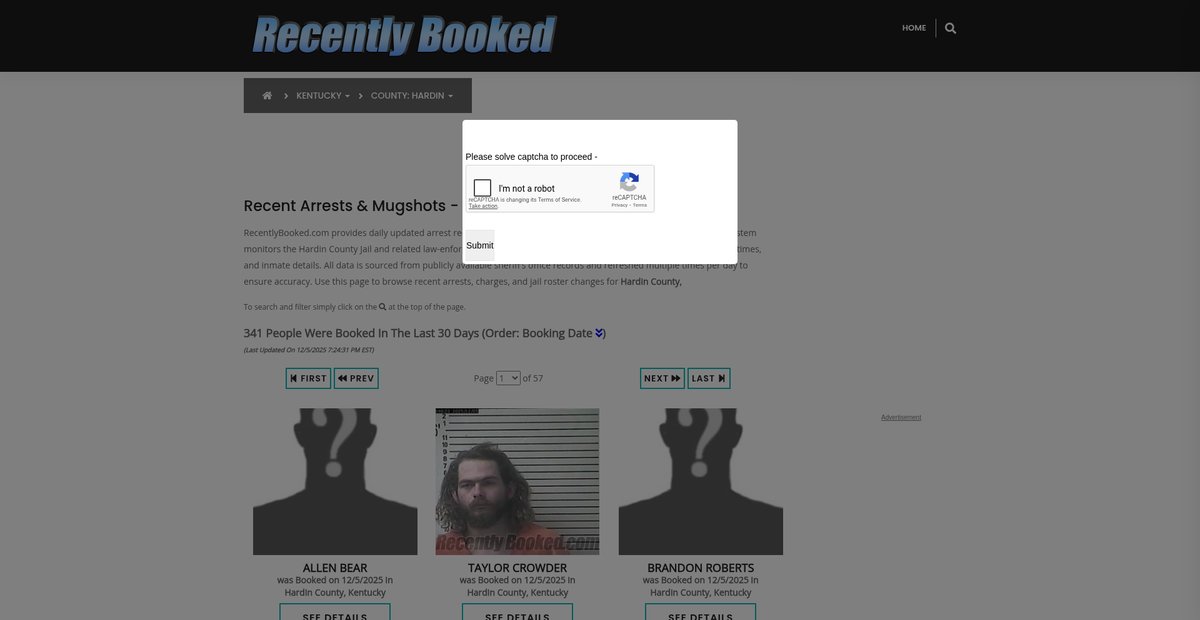 Preview of recentlybooked.com