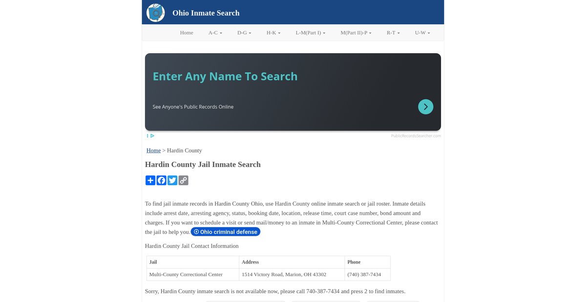 Preview of inmatesearchoh.org