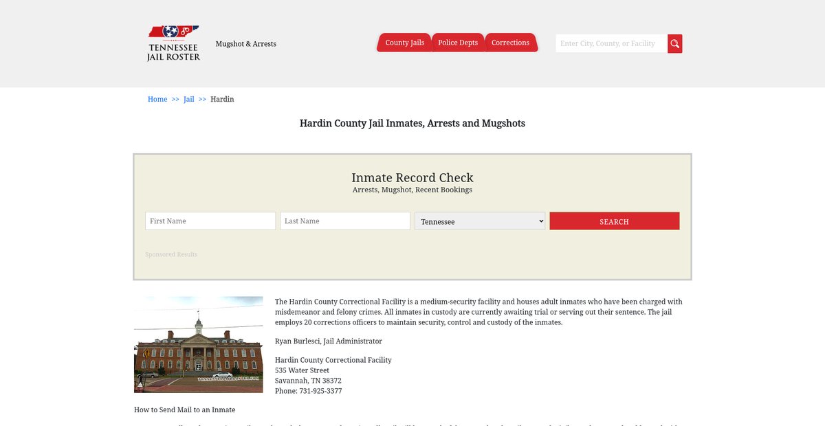 Preview of tennesseejailroster.com