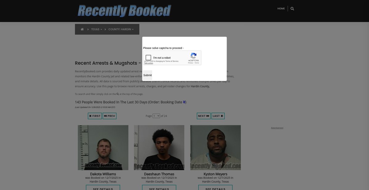Preview of recentlybooked.com