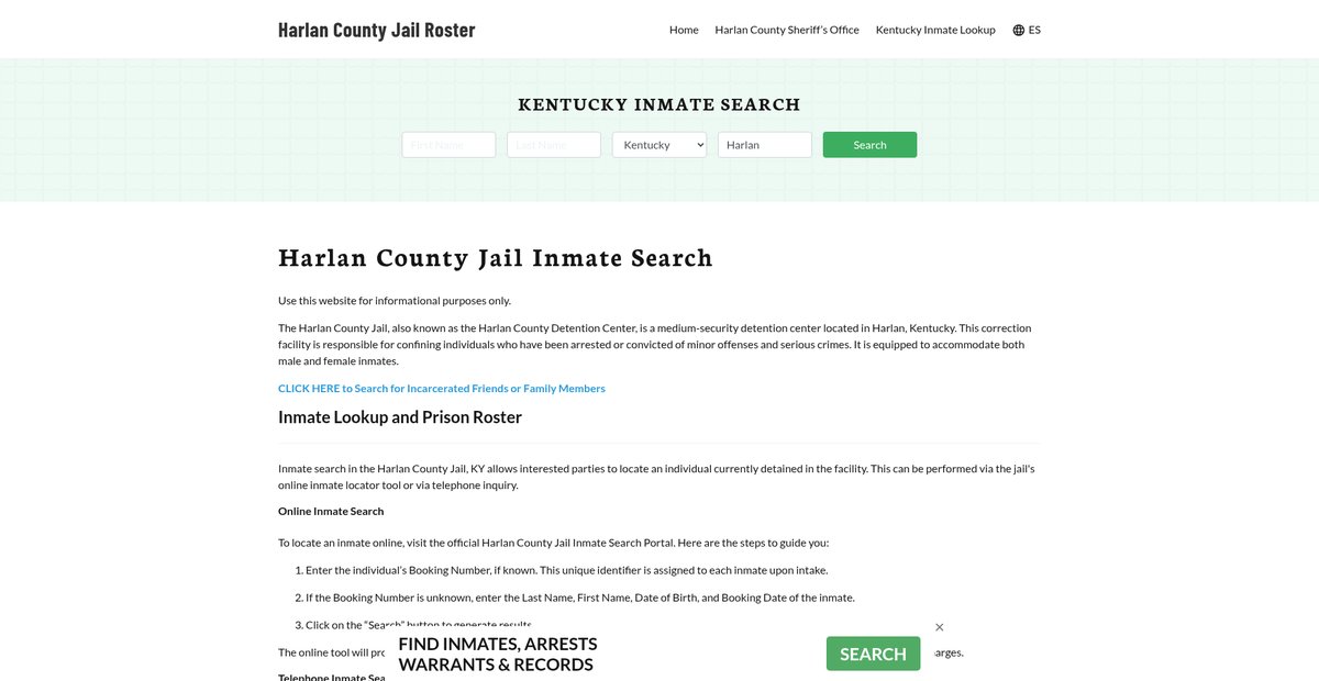Preview of harlancountyjail.org