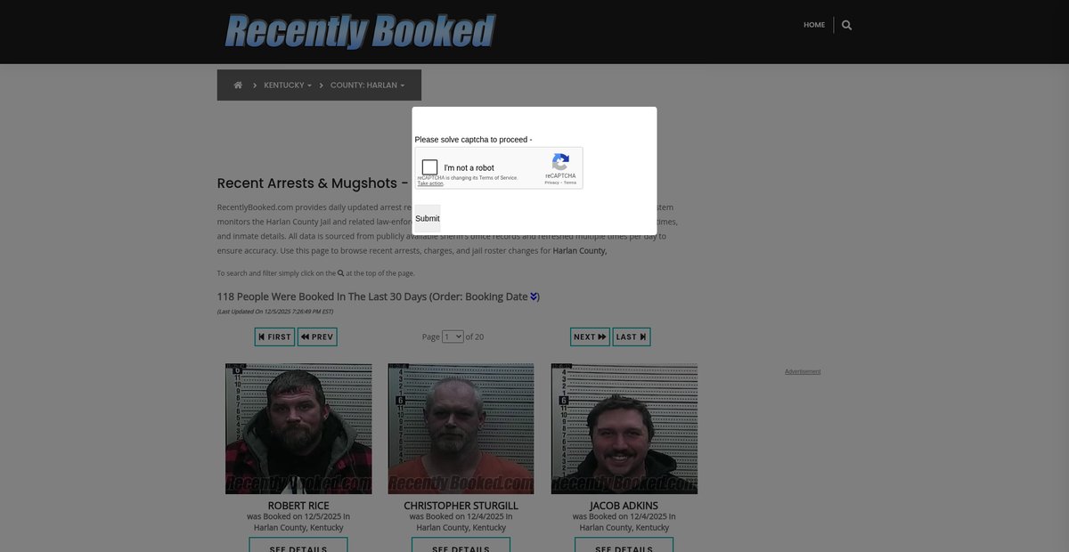 Preview of recentlybooked.com