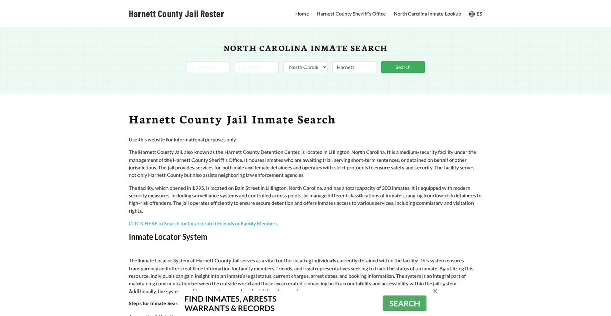 Preview of harnettcountyjail.org