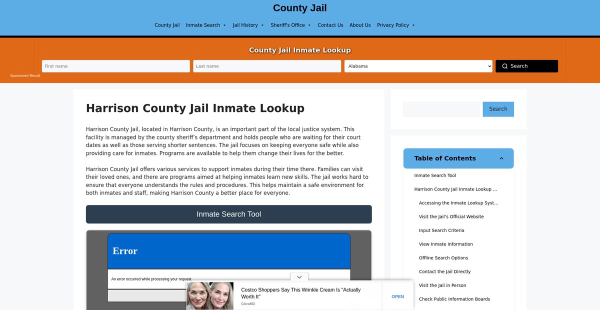 Preview of harrison.countyjail.org