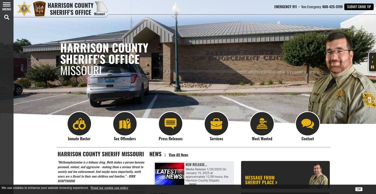 Preview of harrisoncountysheriffmo.org