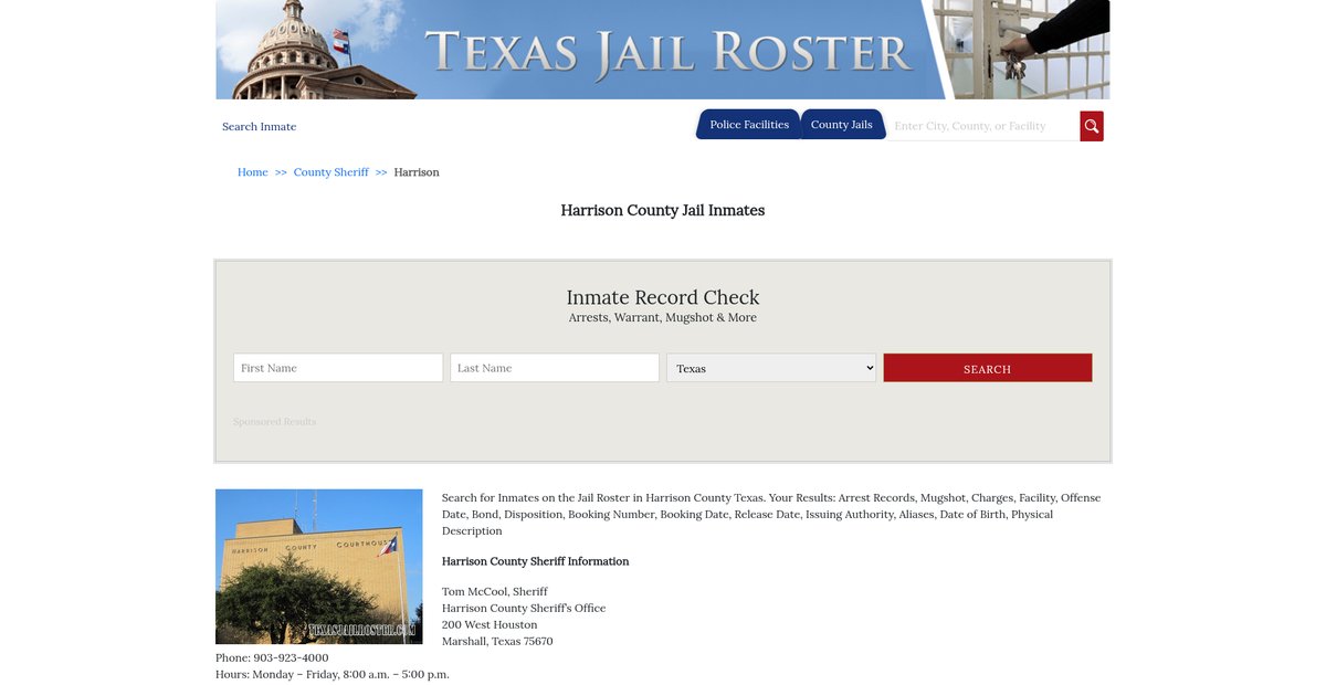 Preview of texasjailroster.com