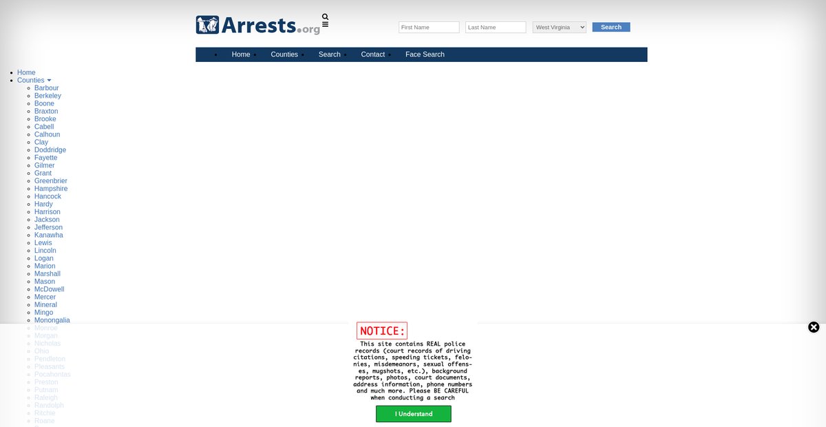 Preview of westvirginia.arrests.org