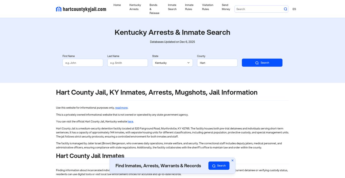 Preview of hartcountykyjail.com