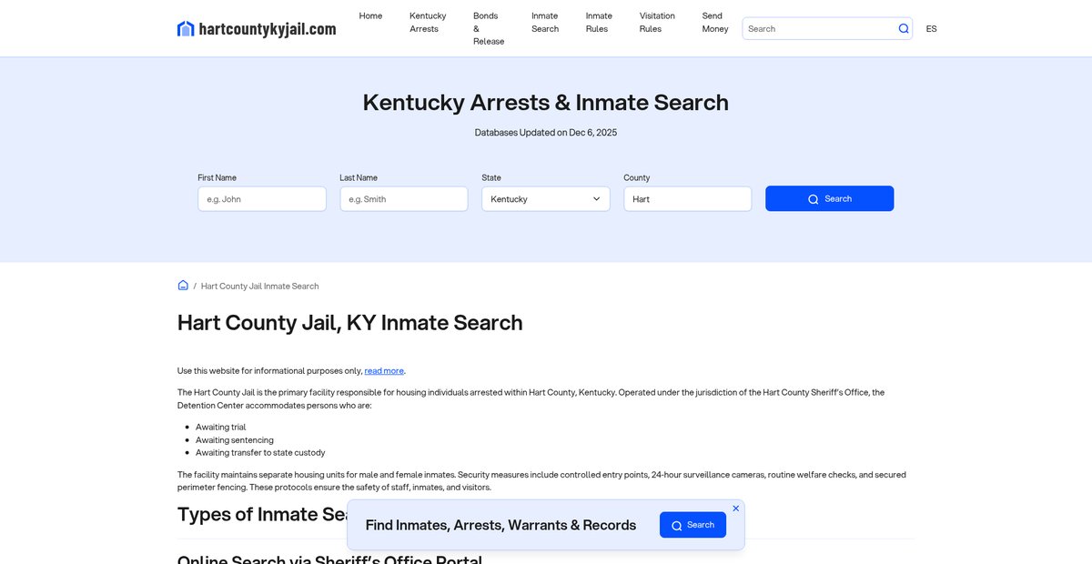 Preview of hartcountykyjail.com