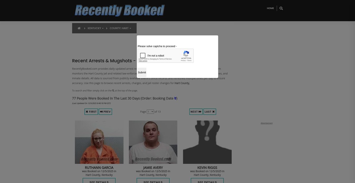 Preview of recentlybooked.com