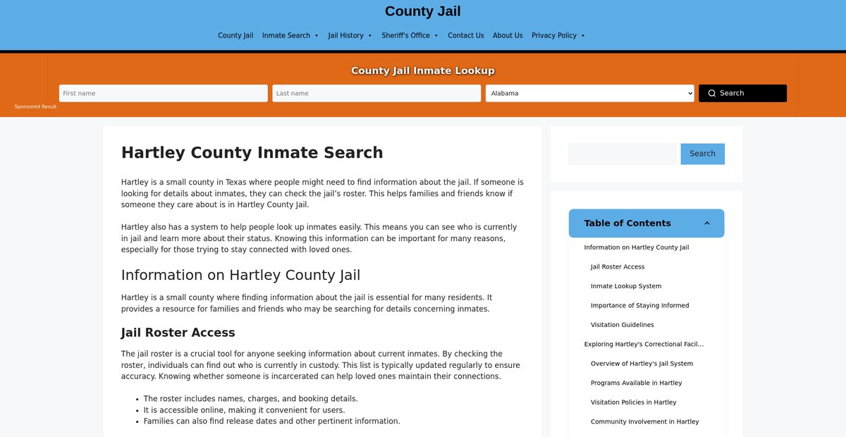 Preview of hartley-inmate-search.countyjail.org