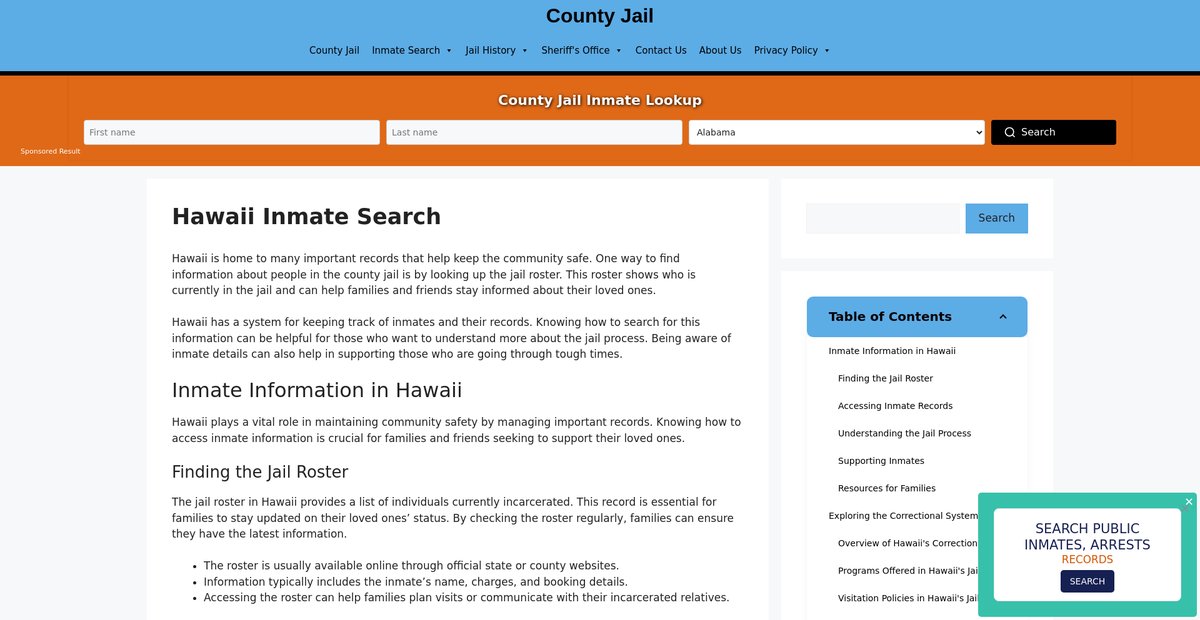 Preview of hawaii-inmate-search.countyjail.org
