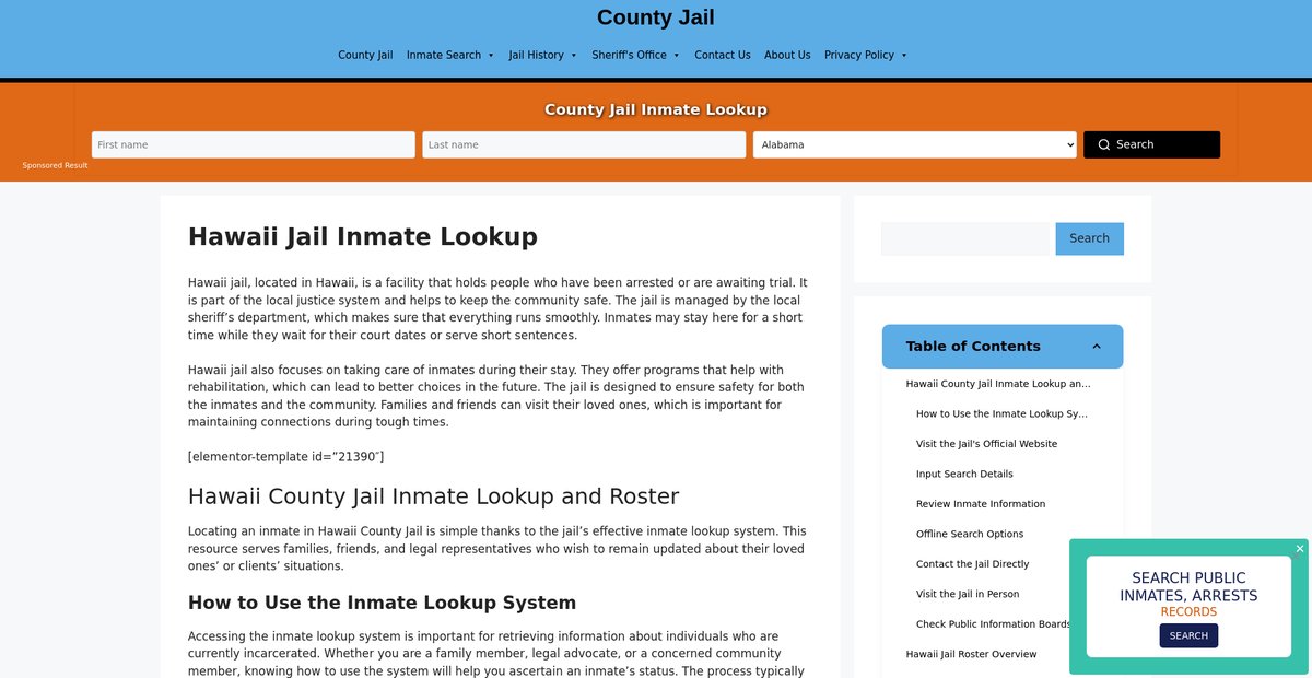 Preview of hawaii.countyjail.org