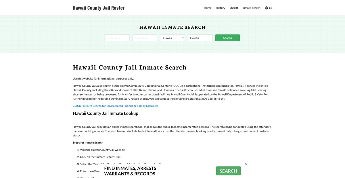 Preview of hawaiicountyjail.org